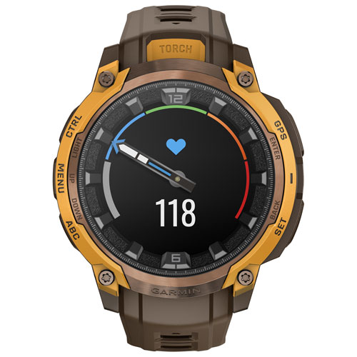 Garmin Instinct Crossover AMOLED 47mm Smartwatch - Bronze Sunburst/Cocoa