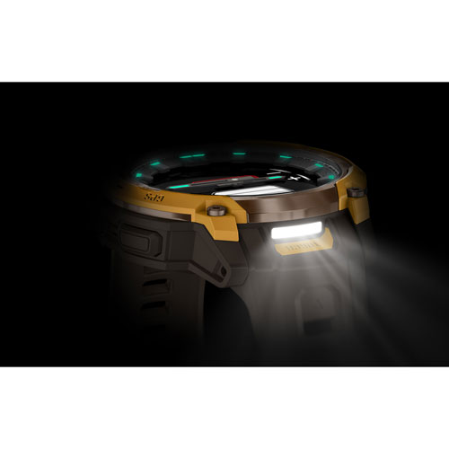 Garmin Instinct Crossover AMOLED 47mm Smartwatch - Bronze Sunburst/Cocoa