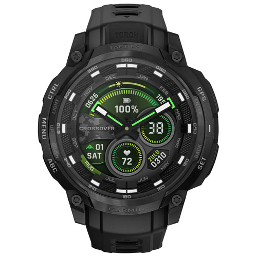 Garmin Instinct Crossover AMOLED Tactical Edition 47mm Smartwatch - Black