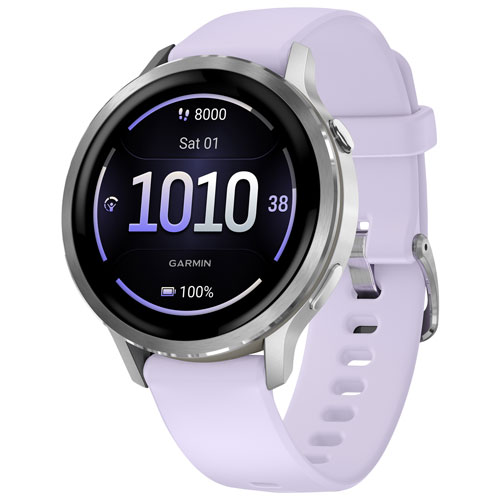 Montre intelligente de 41 mm Venu 4 de Garmin - Argenté/Pervenche
