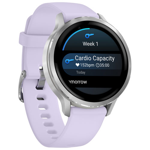 Montre intelligente de 41 mm Venu 4 de Garmin - Argenté/Pervenche