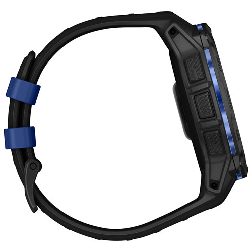 Montre intelligente multisport AMOLED Instinct 3 de 50 mm de Garmin - Noir/Bracelet silicone bleu électrique