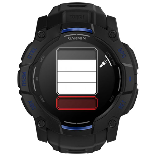 Montre intelligente multisport AMOLED Instinct 3 de 50 mm de Garmin - Noir/Bracelet silicone bleu électrique