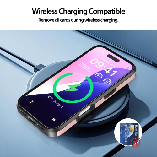 Wallet Case Compatible with iPhone 17 Pro 6.3 Inch 2025, 2-Card Holder Phone Case for iPhone 17 Pro, Shockproof Rubber Cover & PC Protective Bumper