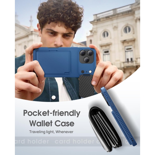 iPhone 17 Pro Case with Card Holder Camera Cover Stand, Military Grade Protection, Shock Proof Heavy Duty Rugged Women Men Wallet Case for iPhone 17