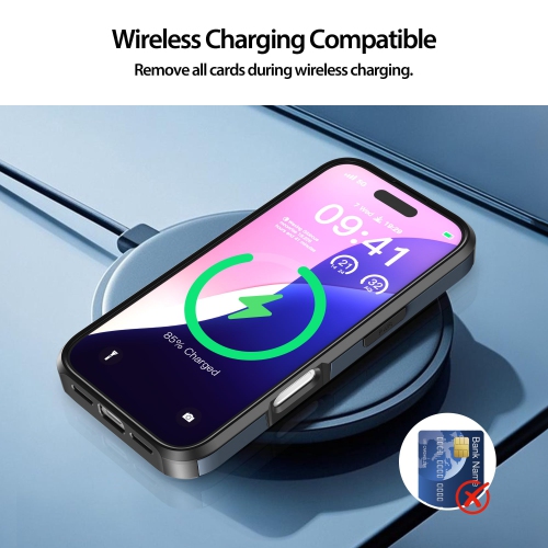 Wallet Case Compatible with iPhone 17 Pro 6.3 Inch 2025, 2-Card Holder Phone Case for iPhone 17 Pro, Shockproof Rubber Cover & PC Protective Bumper