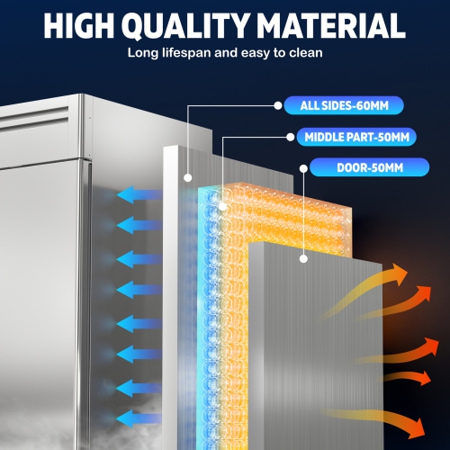 Coolski 27" W Commercial Freezer, 19.32 Cu.ft Single Solid Door Stainless Steel Reach-in Freezer