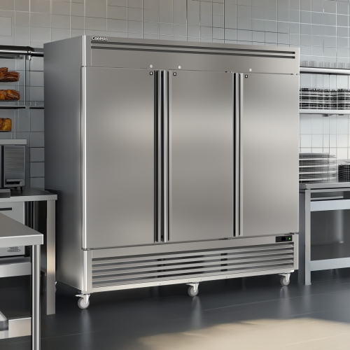Coolski 82" W Commercial Freezer 72 Cu.ft 3 Door Reach-in Stainless Steel Commercial Freezer