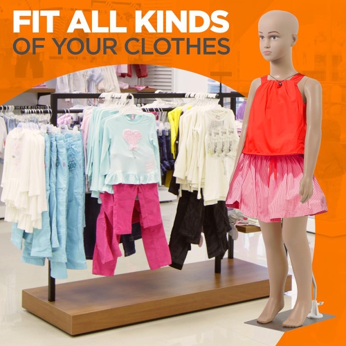 Kid Torso Dress Form Mannequin - Detachable & Adjustable Mannequin Full Body Stand, Lightweight & Portable, Shows Vivid Facial Expressions, Fits All