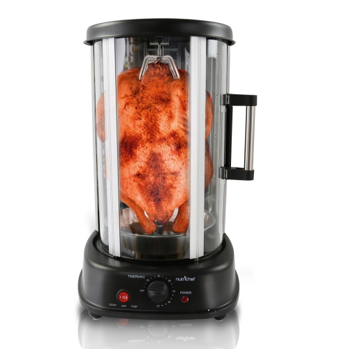 Nutrichef Countertop Vertical Rotating Oven - Rotisserie Shawarma Machine, Kebob Machine, Stain Resistant & Energy Efficient W/Heat Resistant Door,