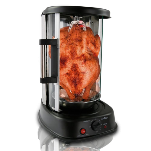 Nutrichef Countertop Vertical Rotating Oven - Rotisserie Shawarma Machine, Kebob Machine, Stain Resistant & Energy Efficient W/Heat Resistant Door,
