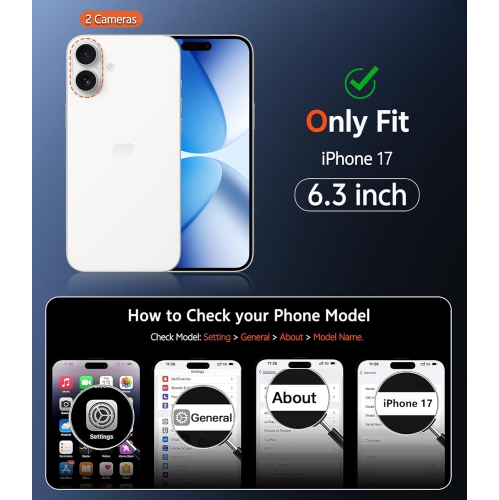 Protecteur d'écran ultramince en verre trempé 0,26&nbsp;mm de XCRS pour iPhone 17 [paquet de 2]