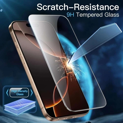 Protecteur d'écran ultramince en verre trempé 0,26&nbsp;mm de XCRS pour iPhone 17 [paquet de 2]