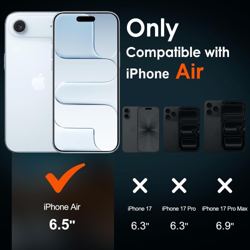 Protecteur d'écran ultramince en verre trempé 0,26&nbsp;mm de XCRS pour iPhone Air [paquet de 2]