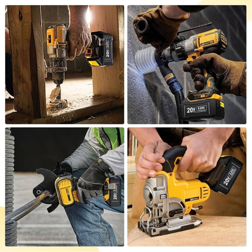 D R Batterie pour outils électriques sans fil Dewalt de DCB206 pour DCB200 DCB207 de 20&nbsp;V, DCB204, DCB203, DCB201, DCB200, DCB180, DCD, DCF, DCS