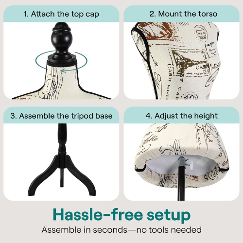 SereneLife Female Mannequin Torso Dress Form, 64" Adjustable Body Stand for Displaying Clothes, Sewing, and Tailoring, Detachable Full Body