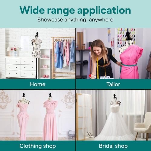 SereneLife Female Mannequin Torso Dress Form, 64" Adjustable Body Stand for Displaying Clothes, Sewing, and Tailoring, Detachable Full Body