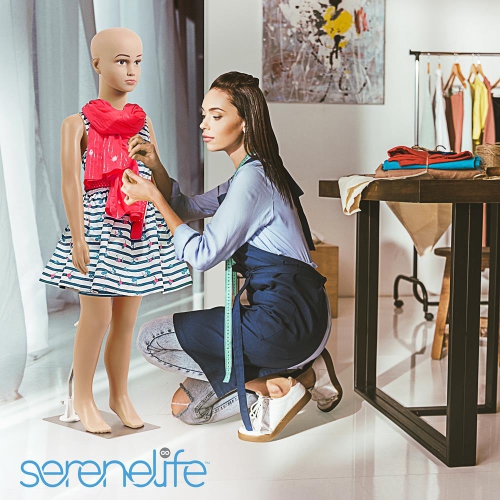 SereneLifeHome Kid Torso Dress Form Mannequin - Detachable & Adjustable Mannequin Full Body Stand, Shows Vivid Facial Expressions, Fits All Kinds of