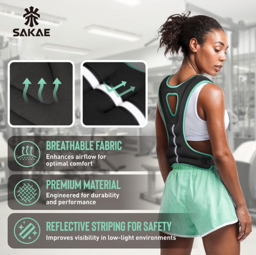 SAKAE Aerobics Step Platform Set with Weighted Vest & Measuring Tape, Adjustable Height 2 Level Risers Workout Step Trainer with Non-Slip Surface,