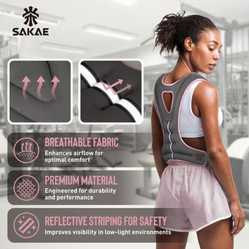 SAKAE Aerobics Step Platform Set with Weighted Vest & Measuring Tape, Adjustable Height 2 Level Risers Workout Step Trainer with Non-Slip Surface,