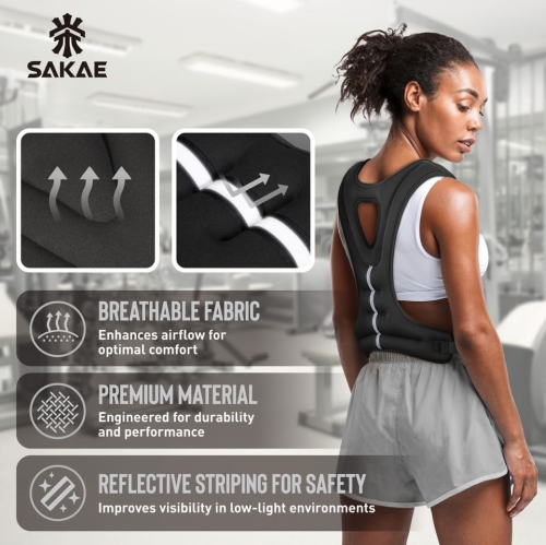 SAKAE Aerobics Step Platform Set with Weighted Vest & Measuring Tape, Adjustable Height 2 Level Risers Workout Step Trainer with Non-Slip Surface,