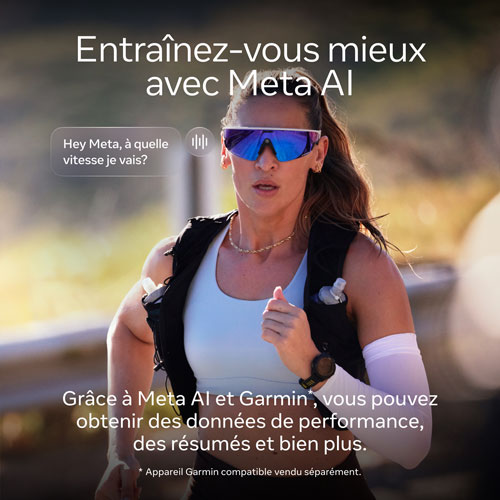 Lunettes Vanguard de Meta | Oakley avec Meta AI, audio, photo et vidéo - Noir/Verres Prizm 24 ct