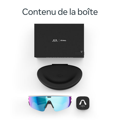 Lunettes Vanguard de Meta | Oakley avec Meta AI, audio, photo et vidéo - Blanc/Verres Prizm saphir
