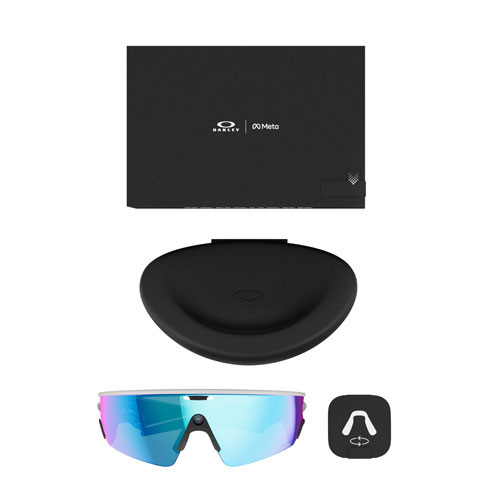 Lunettes Vanguard de Meta | Oakley avec Meta AI, audio, photo et vidéo - Blanc/Verres Prizm saphir