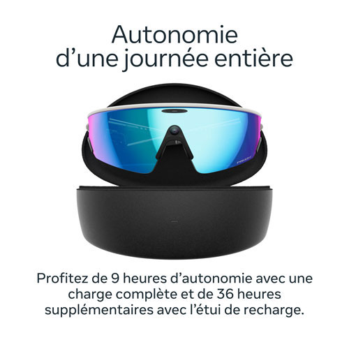 Lunettes Vanguard de Meta | Oakley avec Meta AI, audio, photo et vidéo - Blanc/Verres Prizm saphir