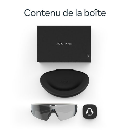 Lunettes Vanguard de Meta | Oakley avec Meta AI, audio, photo et vidéo - Blanc/Verres Prizm noirs