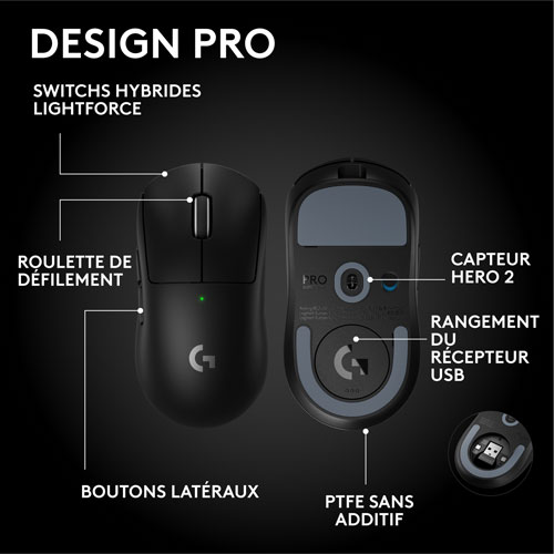 Souris de jeu optique sans fil de 44000 ppp Pro X Superlight 2 SE de Logitech G - Noir - Exclusivité de Best Buy
