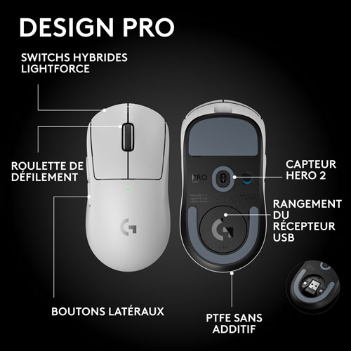 Souris de jeu optique sans fil de 44000 ppp Pro X Superlight 2 SE de Logitech G - Blanc - Exclusivité de Best Buy