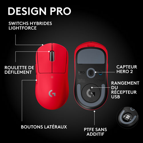 Souris de jeu optique sans fil de 44000 ppp Pro X Superlight 2 SE de Logitech G - Rouge - Exclusivité de Best Buy
