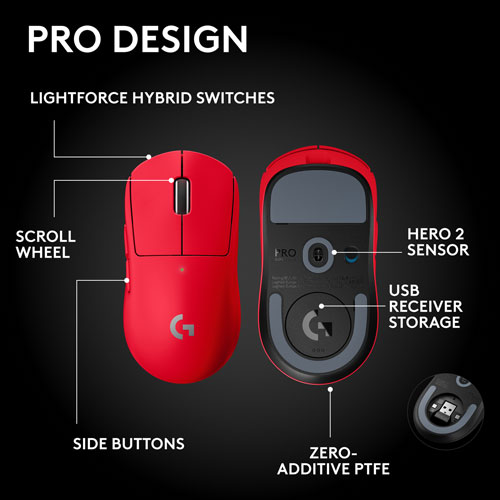 Souris de jeu optique sans fil de 44000 ppp Pro X Superlight 2 SE de Logitech G - Rouge - Exclusivité de Best Buy
