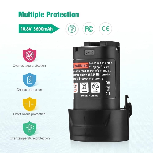 D R Batterie pour outils électriques sans fil Makita de 10,8 V pour BL1013 BL1014 DF030D, DF330D, TD090D 194550-6 DF030DW 194551-4 DF030DWX