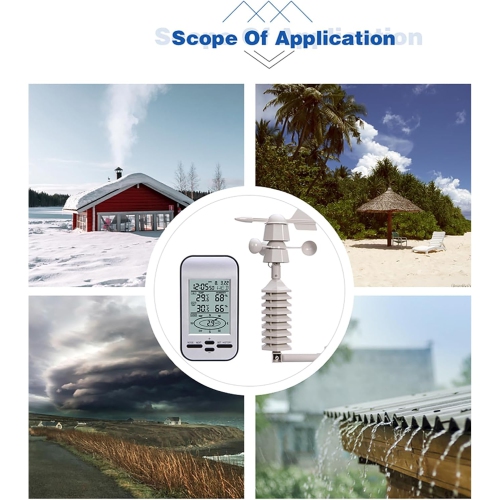 Home Weather Station, Wireless Thermometer, Digital Weather Thermometer with HD Screen, 328-foot Usable Distance Range, for Temperature, Humidity,