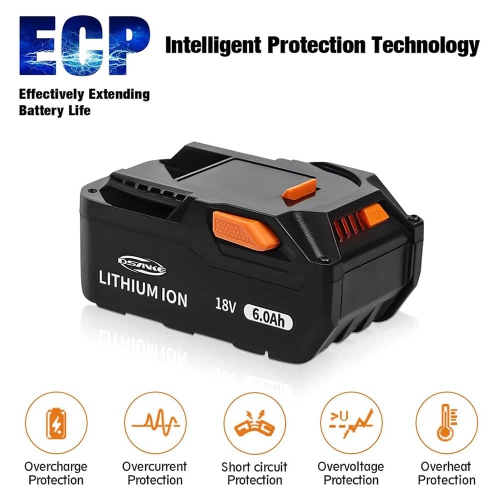 DR. BATTERY 18V Ridgid Cordless Power Tools Battery for R840087 R840083 R840084 R840086 AC840085 AC840087P