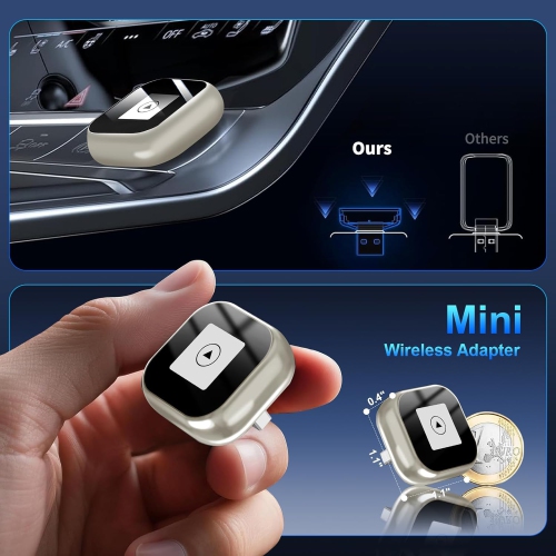 2 in 1 Wireless CarPlay & Android Auto Adapter,Mini CarPlay Dongle Converts Wired to Wireless,Plug & Play,Auto Connect,for iPhone & Android with