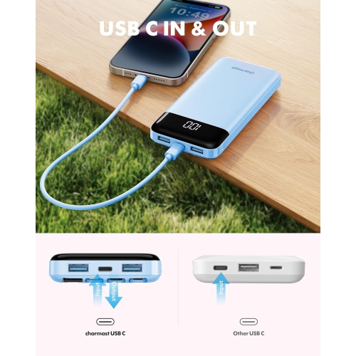 Câbles intégrés, chargeur portable avec câbles, bloc-piles de voyage Slim 10000&nbsp;mAh 6 sorties 3 entrées 3&nbsp;A Recharge rapide pour Samsung