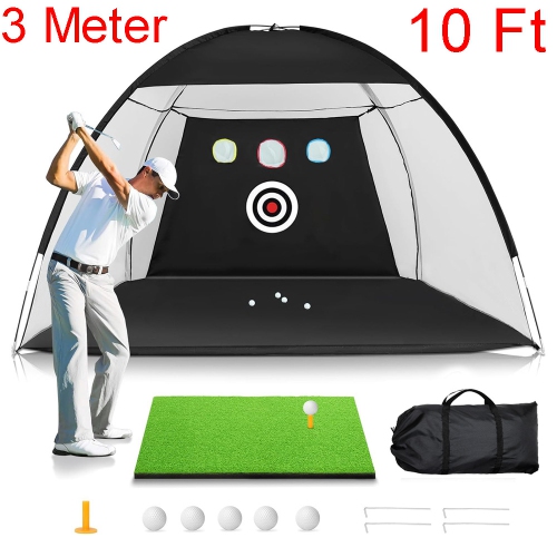 AXGEAR  Golf Practice Hitting Net Ball Turf Tee Set for Indoor Backyard Portable 3M 10Ft