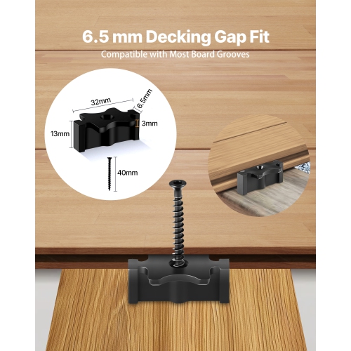 VEVOR 600PCS Hidden Deck Fasteners for Composite Decking Board, Universal Composite T Clips & Plastic Hidden Fasteners with Metal Screws,Clips Works