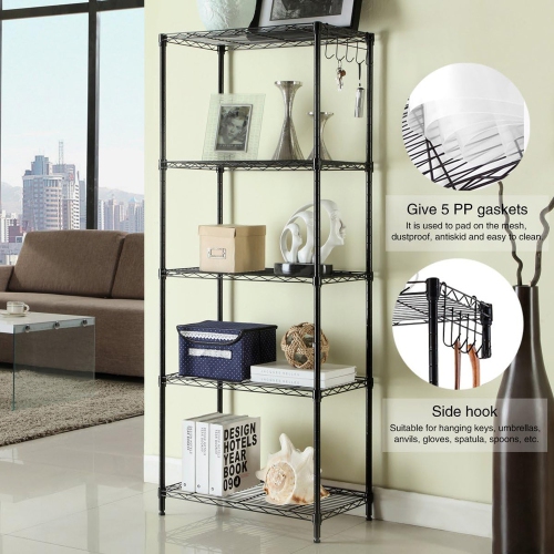 Étagère de rangement AxGear Étagère de rangement à 5 niveaux réglable en treillis métallique