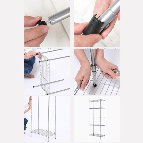 Étagère de rangement AxGear Étagère de rangement à 5 niveaux réglable en treillis métallique