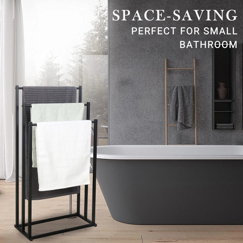 axGear Free Standing Towel Rack Holder 3 Tier Metal for Bathroom Hand Towel Shelf