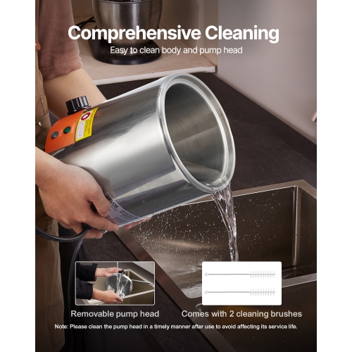 VEVOR Electric Cheese Dispenser with Pump, 2.4L Commercial Hot Fudge Warmer, Stainless Steel Pump Dispenser, 86-230℉ Temp Adjustable Nacho Cheese