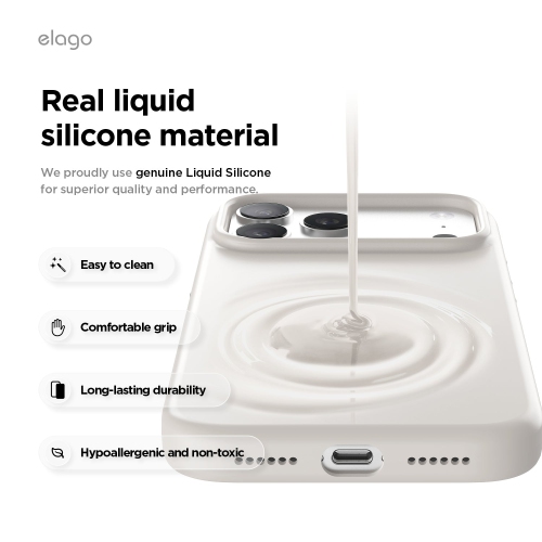 Étui magnétique en silicone Elago pour iPhone 17 Pro Max de 6,9&nbsp;po - Compatible avec MagSafe, matériau en silicone liquide de qualité