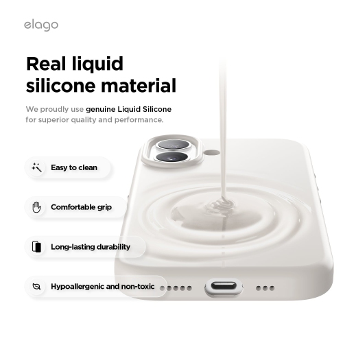 elago Magnetic Silicone Case for iPhone 17 Case 6.3” - Compatible with MagSafe, Premium Liquid Silicone Material, Protective Cover, Shockproof