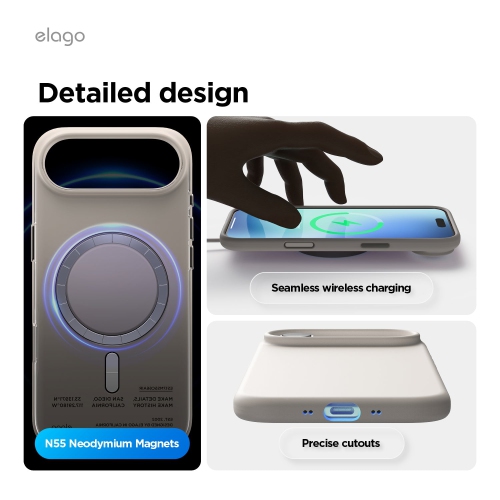 Étui magnétique en silicone Elago pour iPhone Air de 6,5 po - Compatible avec MagSafe, matériau en silicone liquide de qualité supérieure,