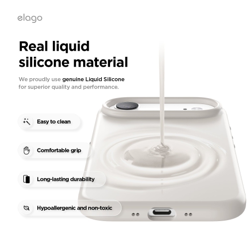 elago Magnetic Silicone Case for iPhone Air Case 6.5” - Compatible with MagSafe, Premium Liquid Silicone Material, Protective Cover, Shockproof