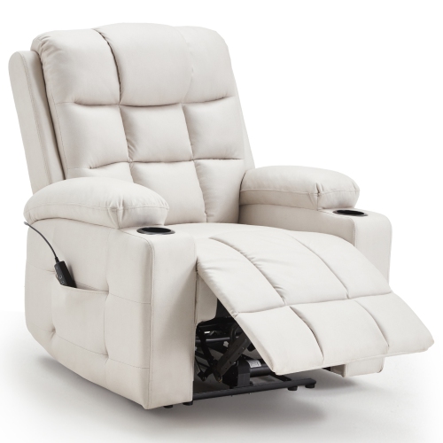 Fauteuil inclinable électrique pour chambre de bébé AECOJOY avec accoudoirs larges, fauteuil inclinable électrique avec appuie-tête, porte-gobelets,